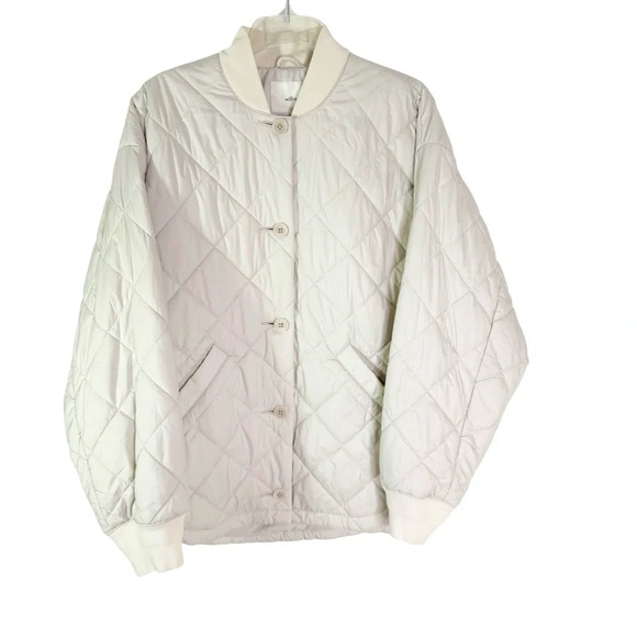 ARITZIA Wilfred Pavant Quilted Jacket Water Repellant Barn Coat Cream Size M - Picture 7 of 16